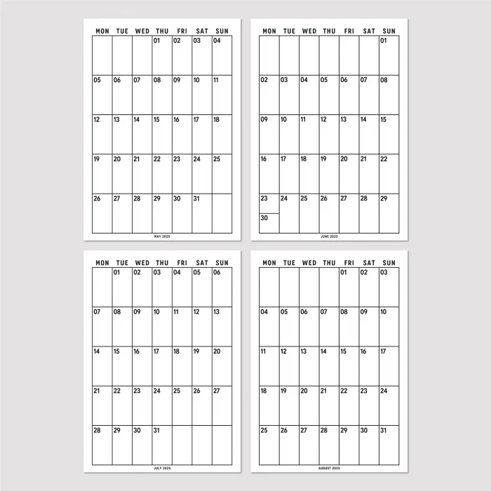 2025 Aylık Planlayıcı Duvar Takvimi, 33X48 cm, A4, Spiralli Takvim, Poster Takvim, Organizer Takvim