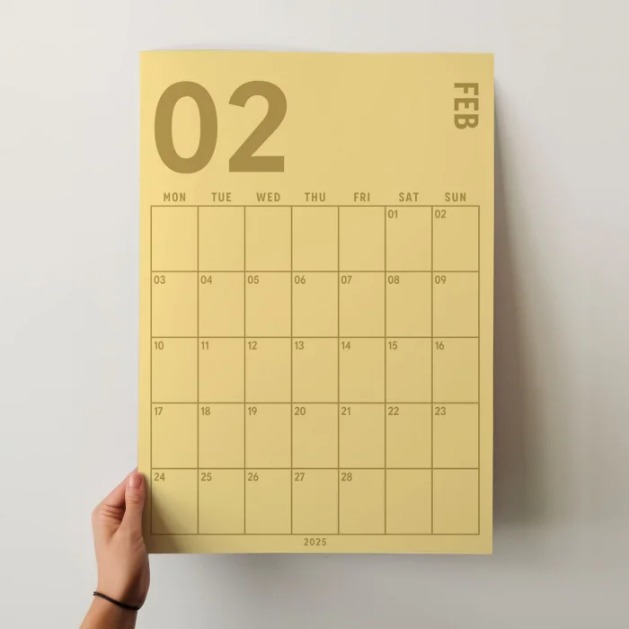 2025 Duvar Takvimi, A4, 33X48 cm, Poster Takvim, Aylık Planlayıcı Takvim, Boho Renkler