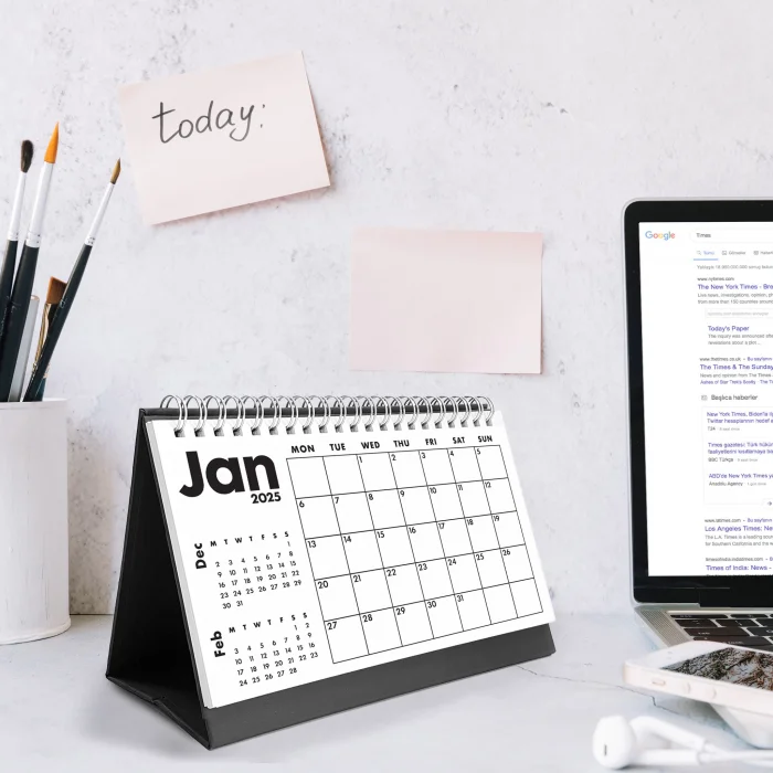 2025 Masa Takvimi, Önceki Ay Sonraki Ay Takvimi, Aylık Planlayıcı Takvim, 2025 Desk Calendar, Monthly Planner Desk Calendar, Previous and Next Month