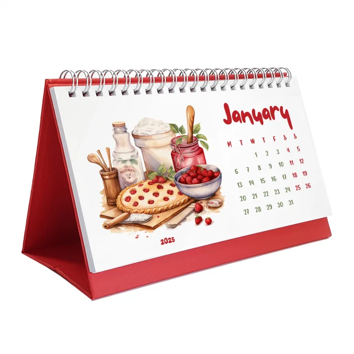 2025 Masa Takvimi, Vintage Fırın ve Mutfak Sanatları Takvimi, 2025 Desk Calendar, Vintage Baking Calendar 2025