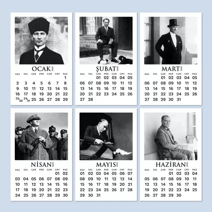 2025 Mustafa Kemal Atatürk Takvimi, Ahşap Atatürk Takvimi, 2025 Ahşap Masa Takvimi
