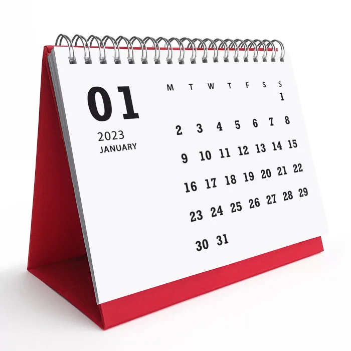 2025 Takvim, Kırmızı Sert Üçgen Ayak, 2025 Masa Takvimi