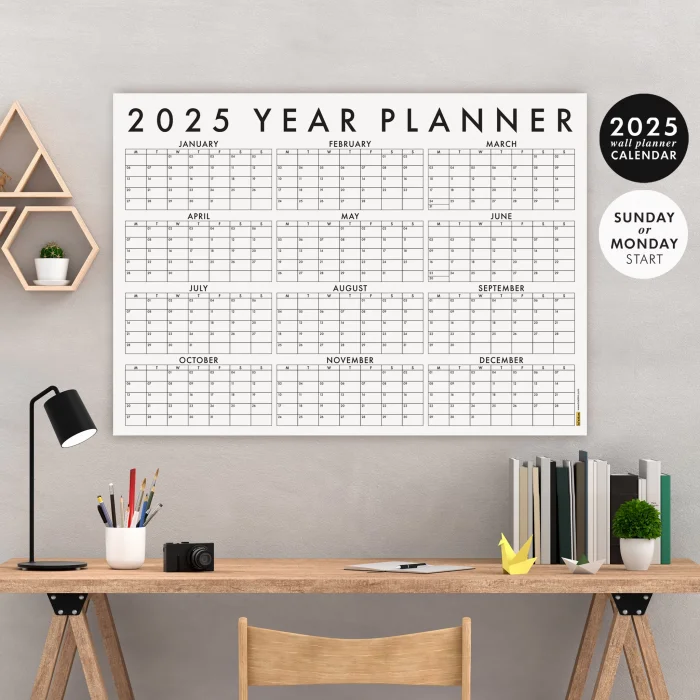 2025 Yıllık Planlayıcı Duvar Takvimi 2025 Takvim