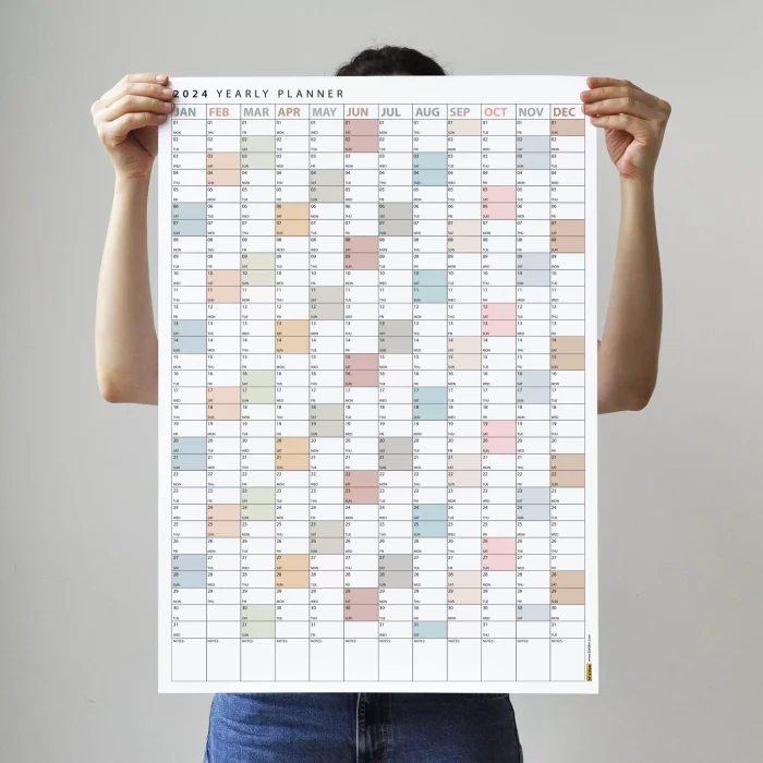 2025 Yıllık Planlayıcı Duvar Takvimi, Boho Renk Planlayıcı Takvim, 2025 Okul Takvimi