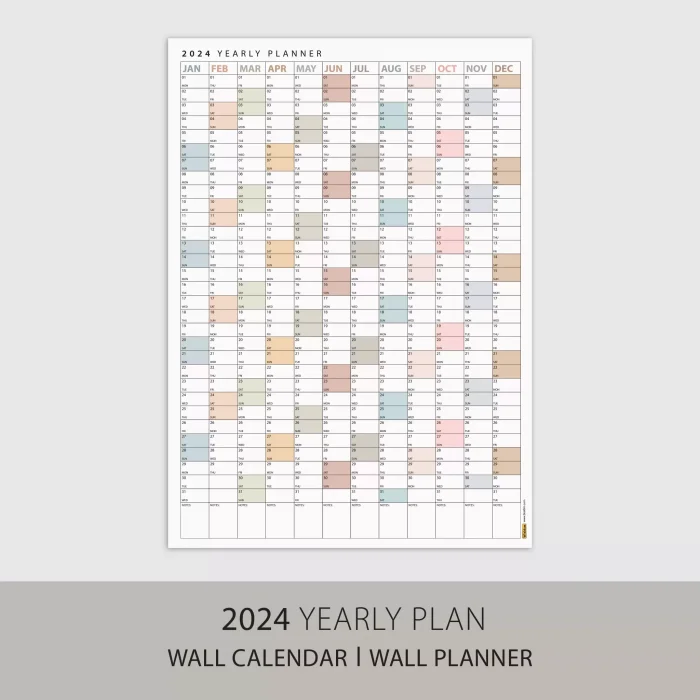 2025 Yıllık Planlayıcı Duvar Takvimi, Boho Renk Planlayıcı Takvim, 2025 Okul Takvimi