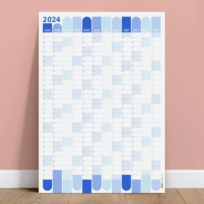 2025 Yıllık Planlayıcı Duvar Takvimi | Mavi Okyanus Esintisi Renkler | Geometrik Şekiller