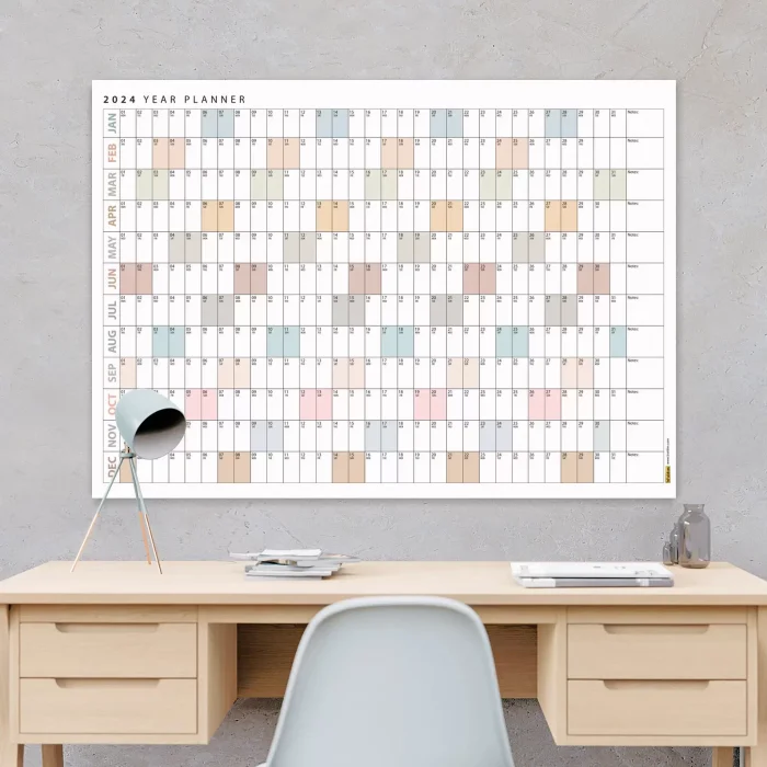 2025 Yıllık Planlayıcı Duvar Takvimi, Planlayıcı Takvim, Yatay Poster Planlayıcı Takvim