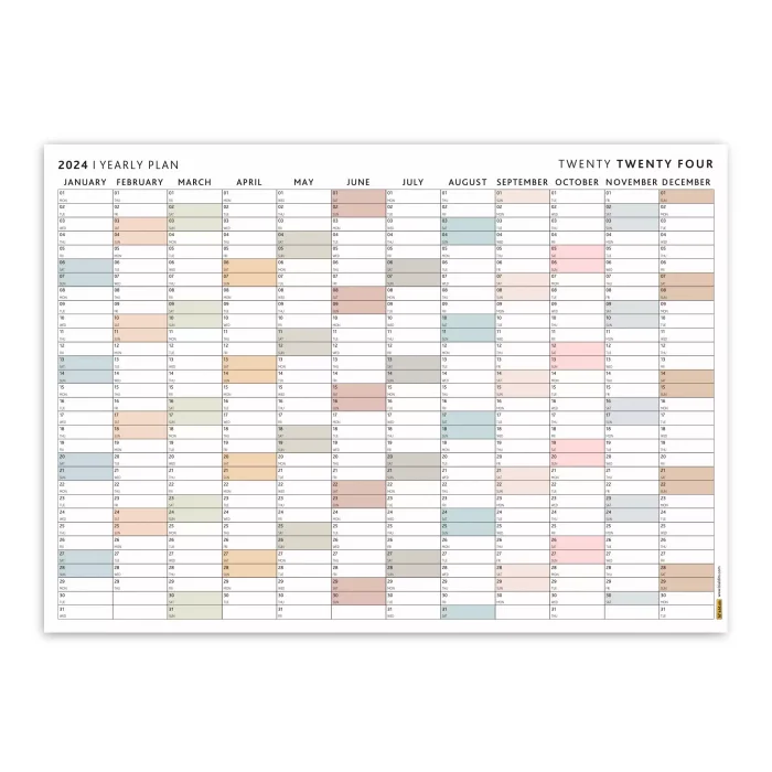 2025 Yıllık Planlayıcı Duvar Takvimi, Planlayıcı Takvim, Yatay Poster Planlayıcı Takvim