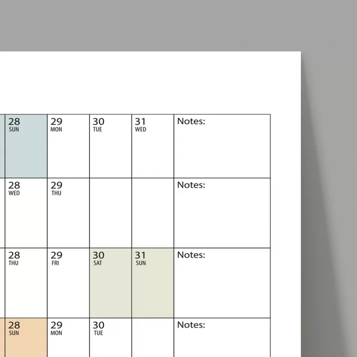 2025 Yıllık Planlayıcı Duvar Takvimi, Planlayıcı Takvim, Yatay Poster Planlayıcı Takvim