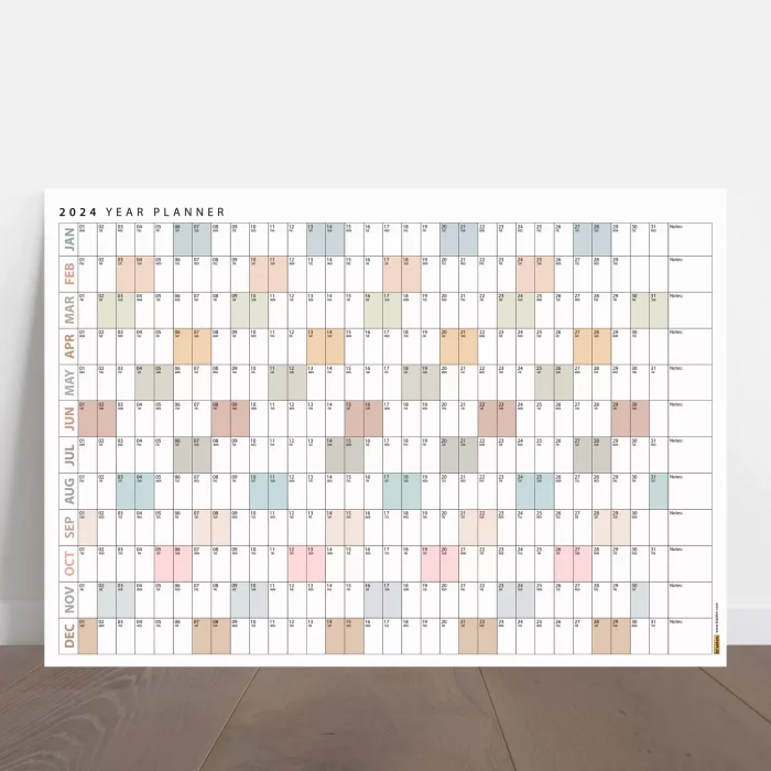 2025 Yıllık Planlayıcı Duvar Takvimi, Planlayıcı Takvim, Yatay Poster Planlayıcı Takvim