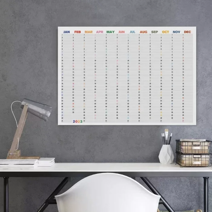 2025 Yıllık Planlayıcı Duvar Takvimi, Rengarenk Aylar