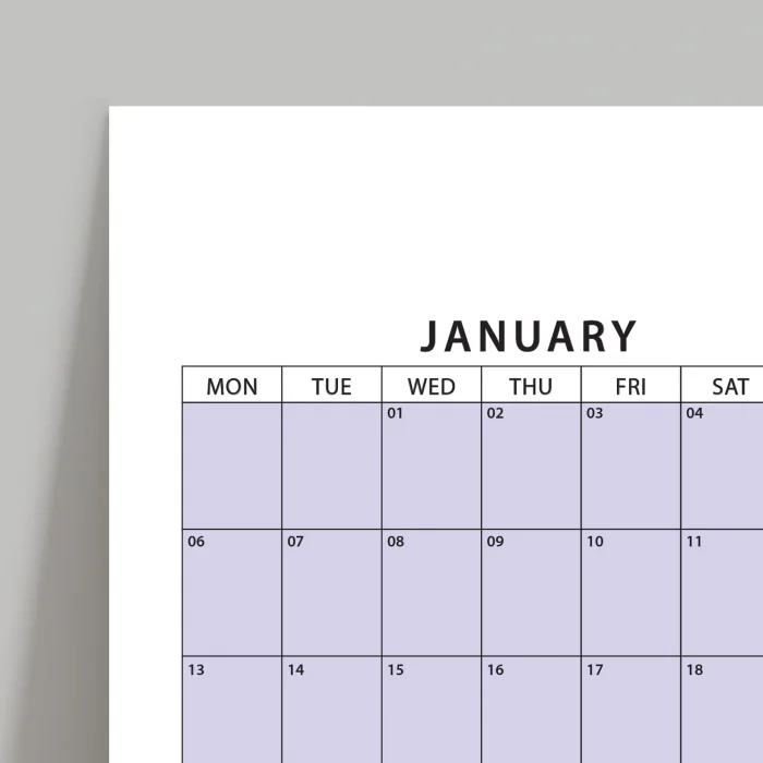 2025 Yıllık Planlayıcı Duvar Takvimi, Rengarenk Pastel Renkler