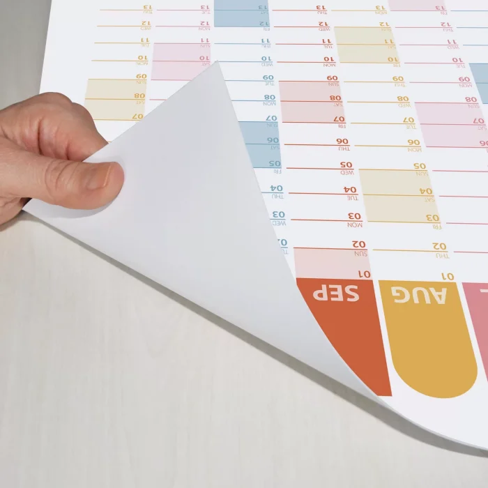 2025 Yıllık Planlayıcı Duvar Takvimi, Renkli 2025 Takvim, Okul Takvimi, Minimalist Tasarım