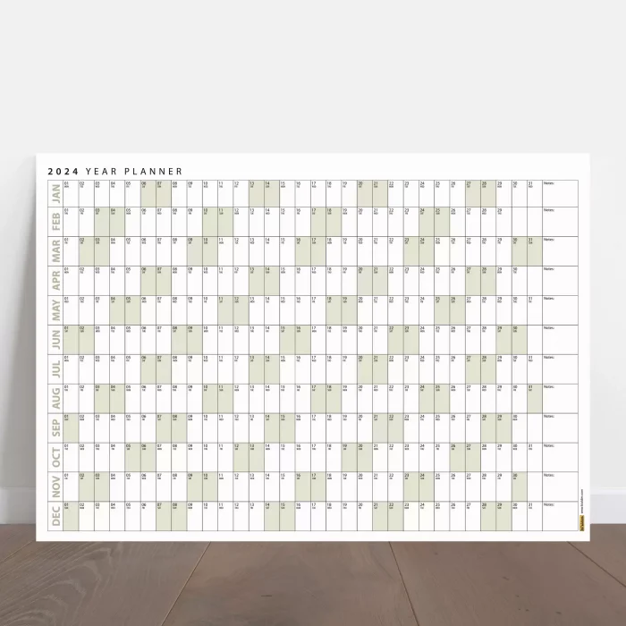 2025 Yıllık Planlayıcı Duvar Takvimi, Yatay Botanik Yeşil Planlayıcı, Planlayıcı Takvim