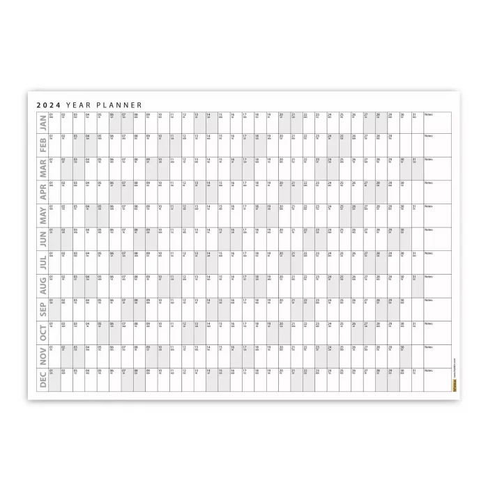 2025 Yıllık Planlayıcı Duvar Takvimi, Yatay Gri Renk Planlayıcı, 2025 Planlayıcı Takvim