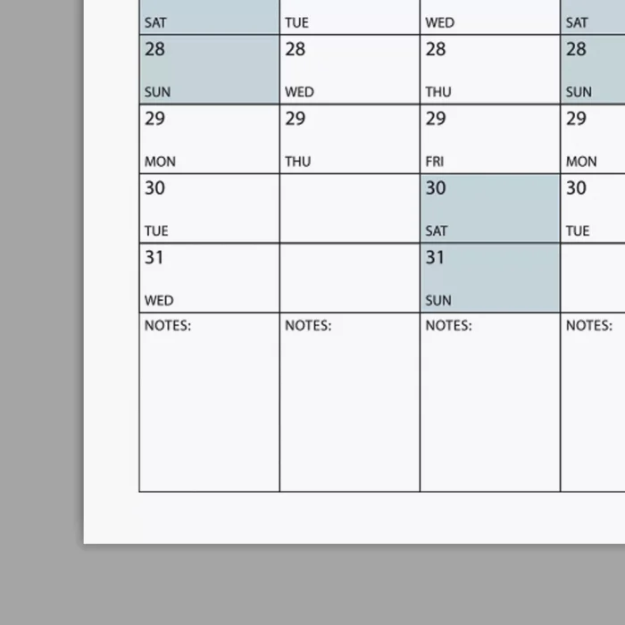 2025 Yıllık Planlayıcı Poster Takvim, Mavi Planlayıcı Takvim, Okul Takvimi, Duvar Takvimi