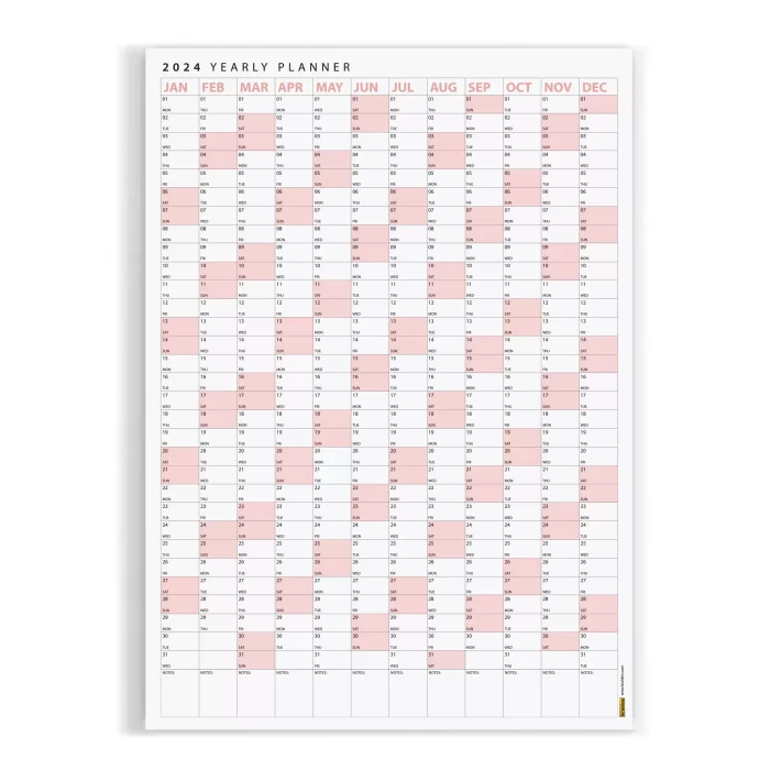 2025 Yıllık Planlayıcı Poster Takvim, Pembe Renk Planlayıcı Takvim, 2025 Okul Takvimi