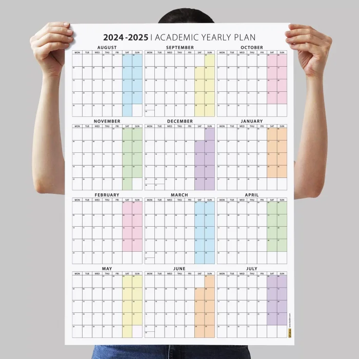 2026-2027 Akademik Duvar Takvimi, Ağustos Başlangıçlı, Academic Wall Calendar