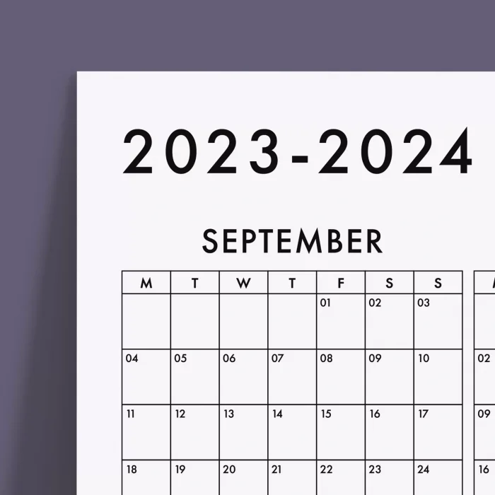 2026-2027 Akademik Duvar Takvimi, Eylül Başlangıç Akademik Yıl Planlayıcısı