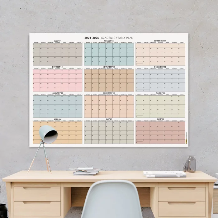 2026 - 2027 Akademik Duvar Takvimi, TEMMUZ Başlangıçlı, 2026 - 2027 Academic Wall Calendar