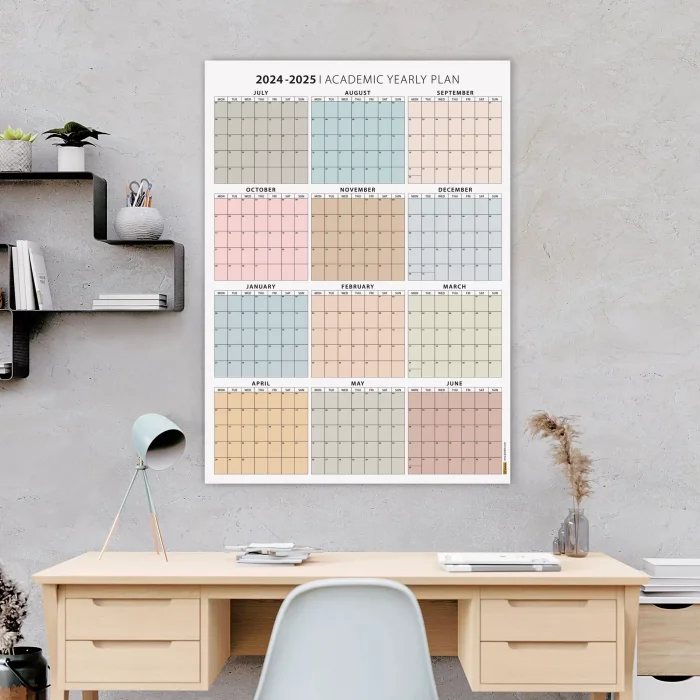 2026 -2027 Akademik Duvar Takvimi, TEMMUZ Başlangıçlı, Academic Wall Calendar