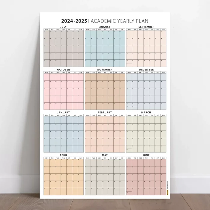 2026 -2027 Akademik Duvar Takvimi, TEMMUZ Başlangıçlı, Academic Wall Calendar