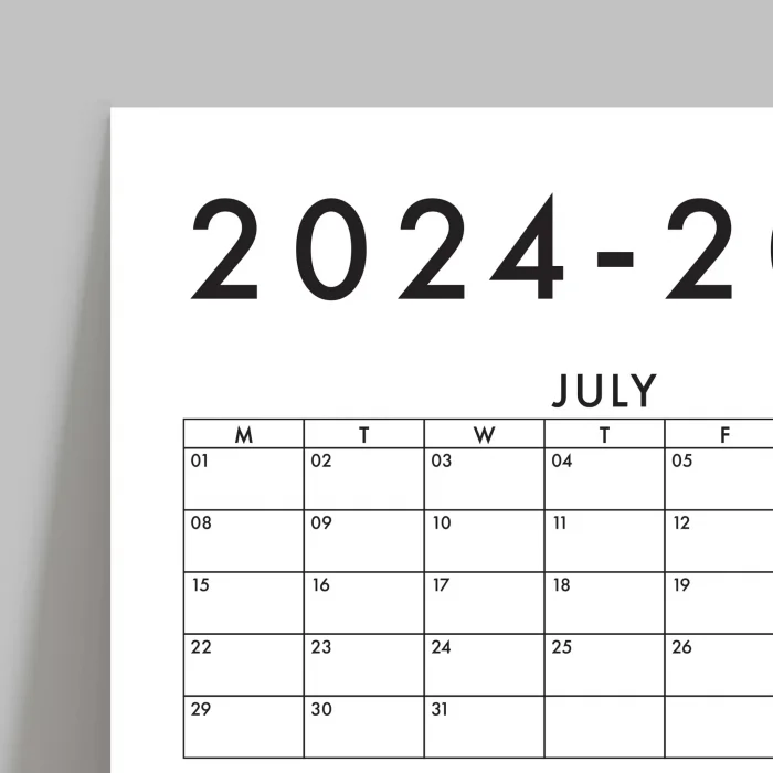 2026 -2027 Akademik Duvar Takvimi, TEMMUZ Başlangıçlı, Academic Wall Calendar