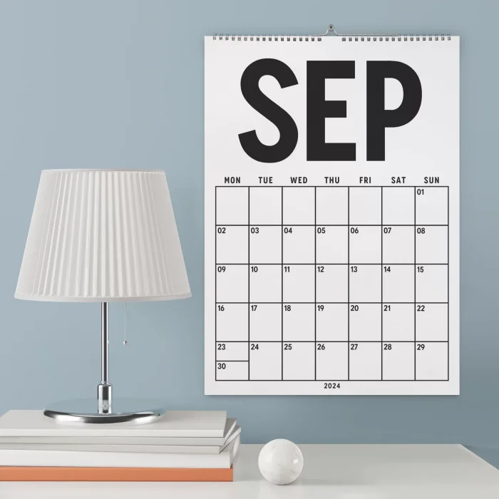 2026 - 2027 Spiralli Akademik Duvar Takvimi, 33 x 48 cm Takvim, A4 Takvim, Eylül Başlangıçlı, Academic Wall Calendar