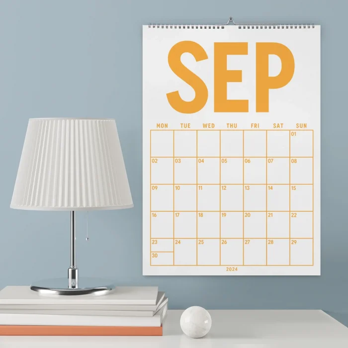 2026 - 2027 Spiralli Akademik Duvar Takvimi, A4 Takvim, 33 x 48 cm Takvim, Eylül Başlangıçlı, Academic Wall Calendar