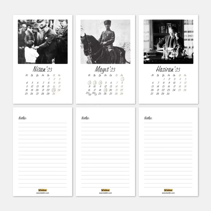 2026 Atatürk Takvimi, Atatürk Masa Takvimi, 2026 Takvim, 2026 Masa Takvimi