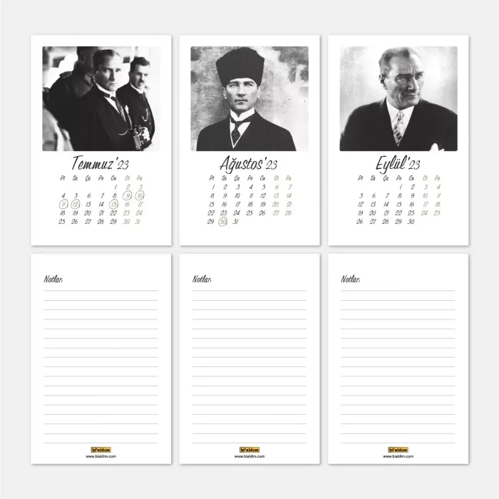 2026 Atatürk Takvimi, Atatürk Masa Takvimi, 2026 Takvim, 2026 Masa Takvimi