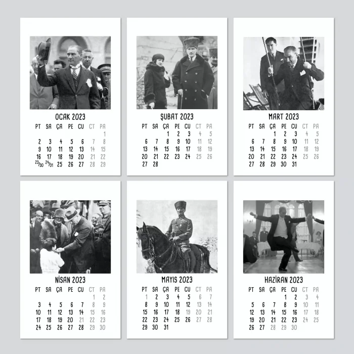 2026 Atatürk Takvimi Haftalık Planlayıcı Masa Takvimi Kahverengi