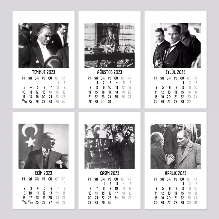 2026 Atatürk Takvimi Haftalık Planlayıcı Masa Takvimi Kahverengi