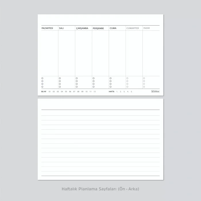 2026 Atatürk Takvimi Haftalık Planlayıcı Masa Takvimi Kahverengi