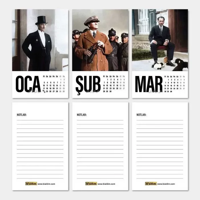 2026 Atatürk Takvimi Haftalık Planlayıcı Masa Takvimi Kırmızı