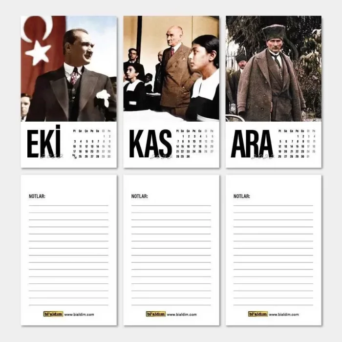 2026 Atatürk Takvimi Haftalık Planlayıcı Masa Takvimi Kraft
