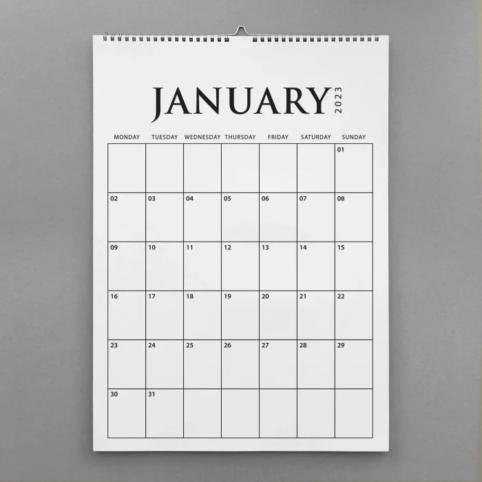 2026 Aylık Planlama Duvar Takvimi, Aylık Planlayıcı Takvim, Üstüne Yazılabilir