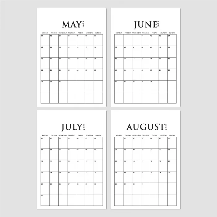 2026 Aylık Planlama Duvar Takvimi, Aylık Planlayıcı Takvim, Üstüne Yazılabilir