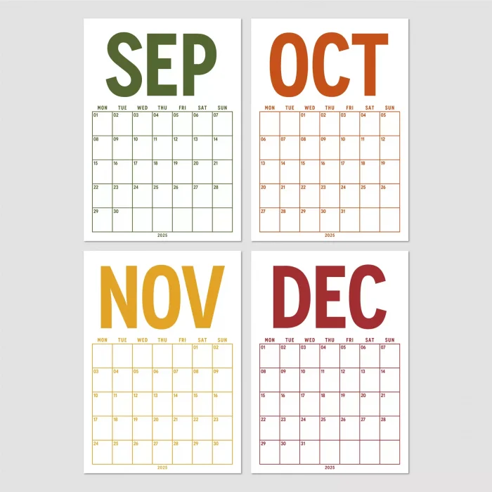 2026 Aylık Planlayıcı Duvar Takvimi, 33X48 cm, A4, Spiralli Takvim, Doğanın Renkleri