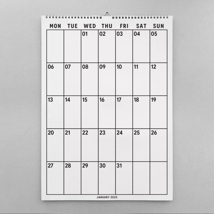 2026 Aylık Planlayıcı Duvar Takvimi, 33X48 cm, A4, Spiralli Takvim, Poster Takvim, Organizer Takvim