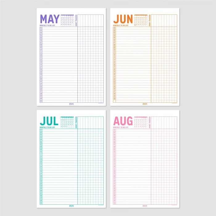 2026 Aylık Planlayıcı Duvar Takvimi, A4, 33x48 cm, 50x70 cm, Alışkanlık Takipçisi,Yapılacaklar Listesi, Monthly Wall Planner Calendar, Habbit Tracker, To Do List