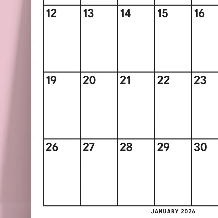 2026 Aylık Planlayıcı Duvar Takvimi, Minimal ve İşlevsel Tasarım, 33 x 48 cm, A4