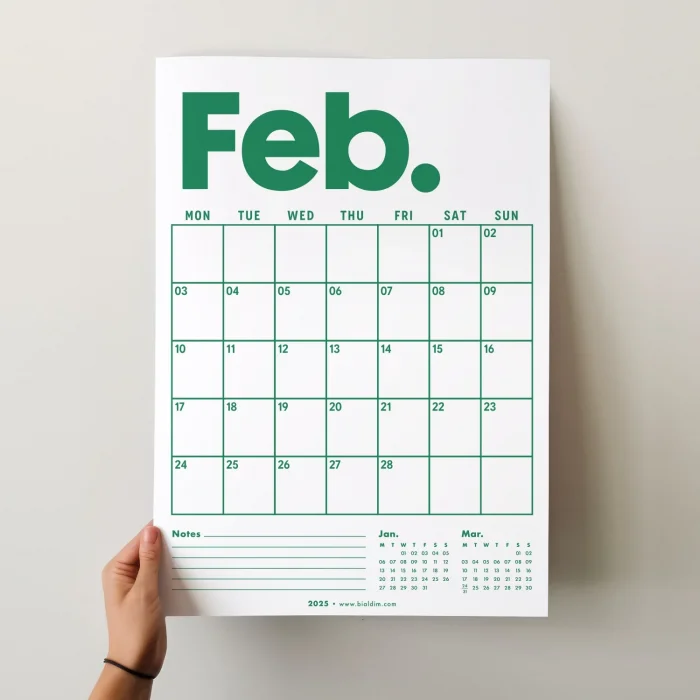 2026 Aylık Planlayıcı Duvar Takvimi, Önceki ve Sonraki Ay Takvim, 33X48 cm & A4 Poster Takvim, Canlı Gökkuşağı Renkleri