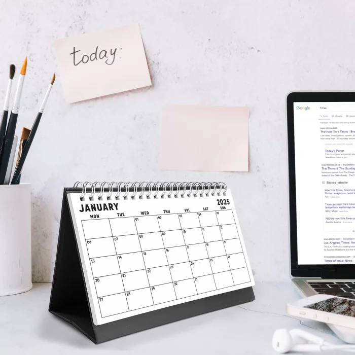2026 Aylık Planlayıcı Masa Takvimi, 2026 Masa Takvimi, Notlu Takvim, 2026 Monthly Planner Desk Calendar