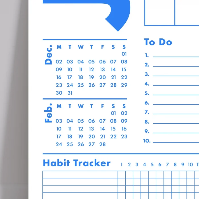 2026 Duvar Takvimi, 33X48 cm, A4, Spiralli Takvim, Önceki ve Sonraki Ay Takvim, Aylık Planlayıcı Takvim, Trend Mavi