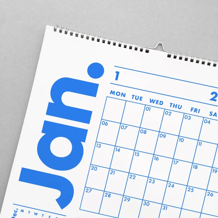 2026 Duvar Takvimi, 33X48 cm, A4, Spiralli Takvim, Önceki ve Sonraki Ay Takvim, Aylık Planlayıcı Takvim, Trend Mavi