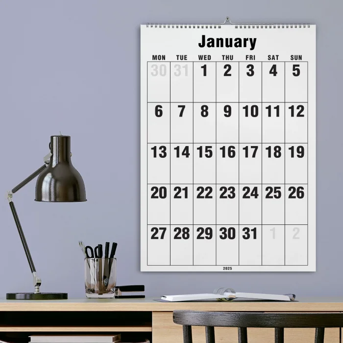 2026 Duvar Takvimi, 33X48 cm Spiralli Takvim, A4 Spiralli Takvim, Aylık Planlayıcı Takvim