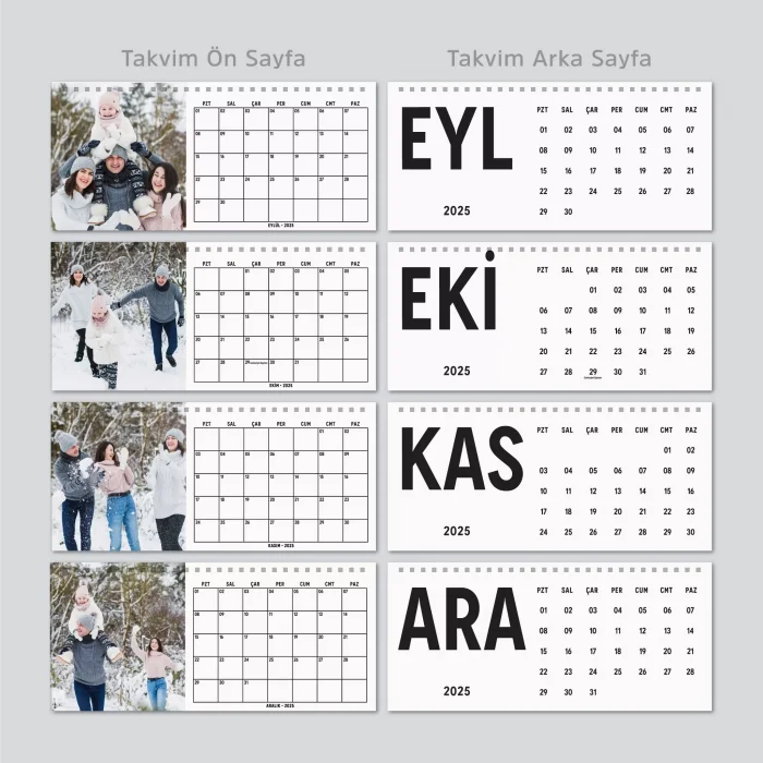 2026 Fotoğraflı Takvim, 2026 Aylık Planlayıcı Takvim, Kişiye Özel Fotoğraflı Büyük Ebat Masa Takvimi