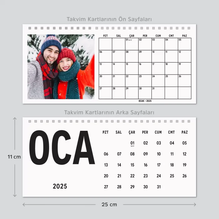 2026 Fotoğraflı Takvim, 2026 Aylık Planlayıcı Takvim, Kişiye Özel Fotoğraflı Masa Takvimi