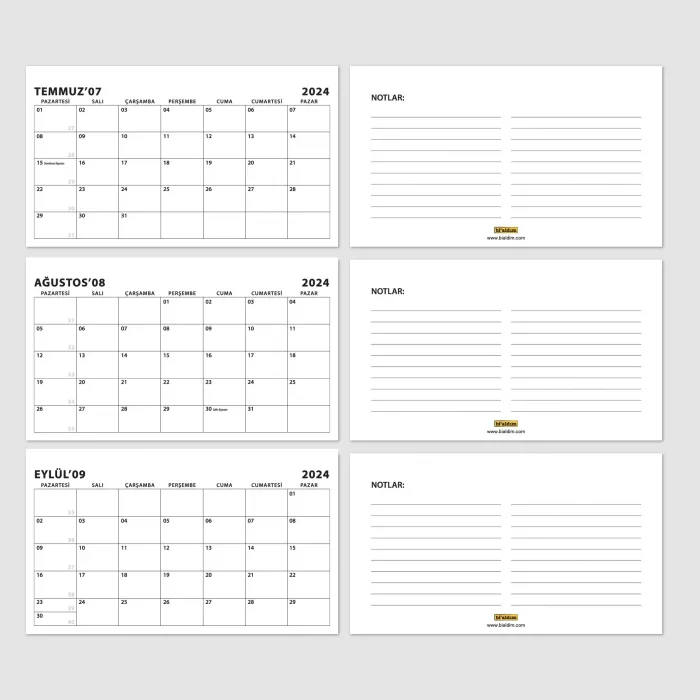 2026 Masa Takvimi, Aylık Planlama, 2026 Takvimi, 2026 Desk Calendar, Monthly Planning, 2026 Calendar